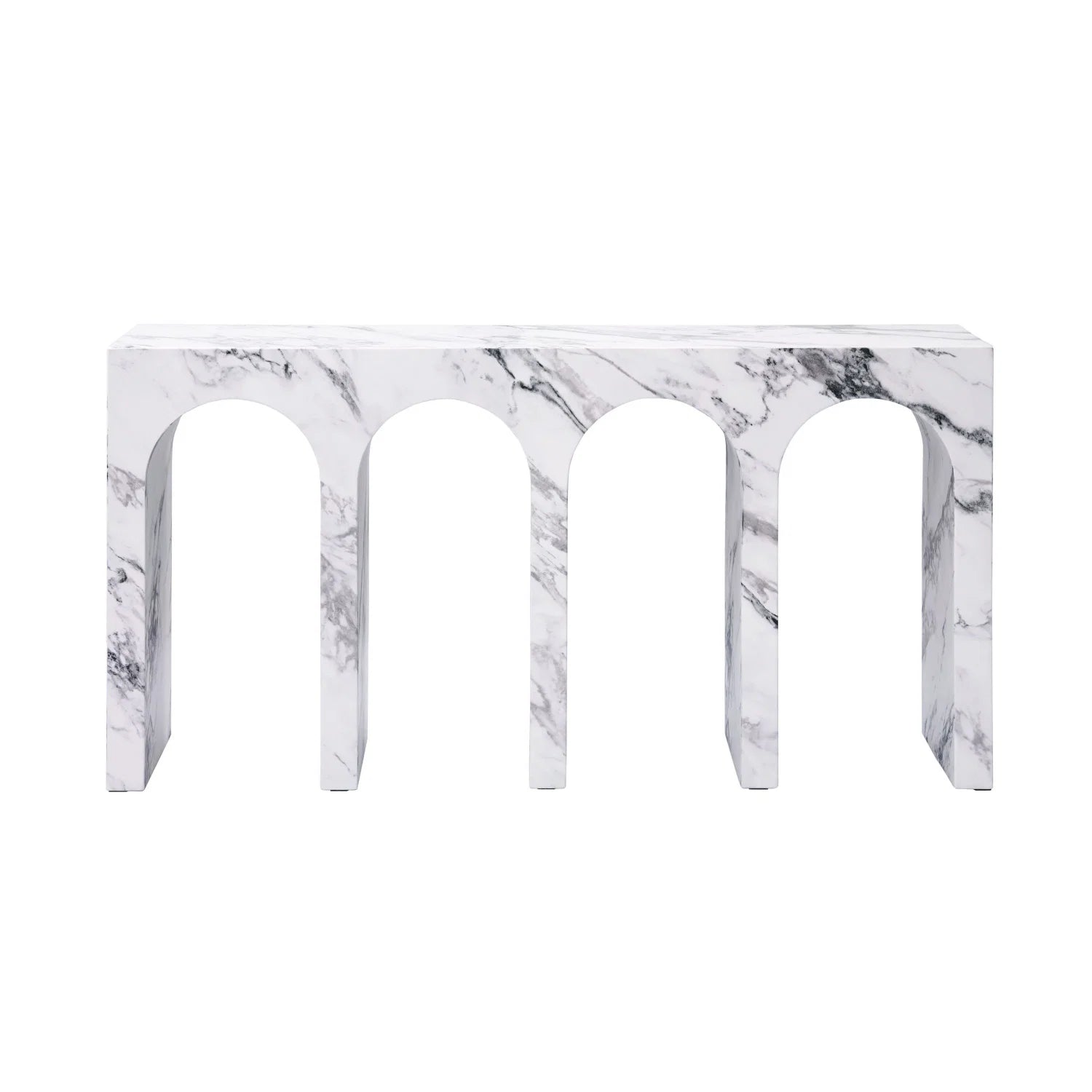 Luxury Marble Look Stone Console Table Modern Italian Style for Villa