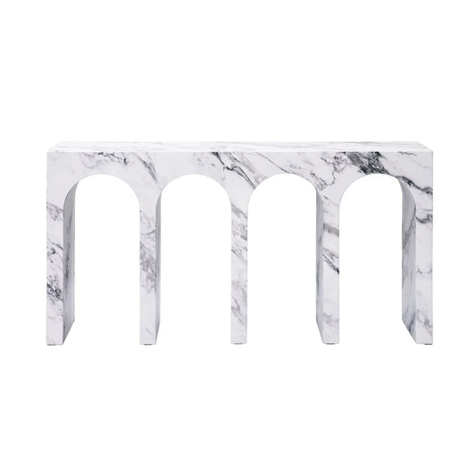 Luxury Marble Look Stone Console Table Modern Italian Style for Villa