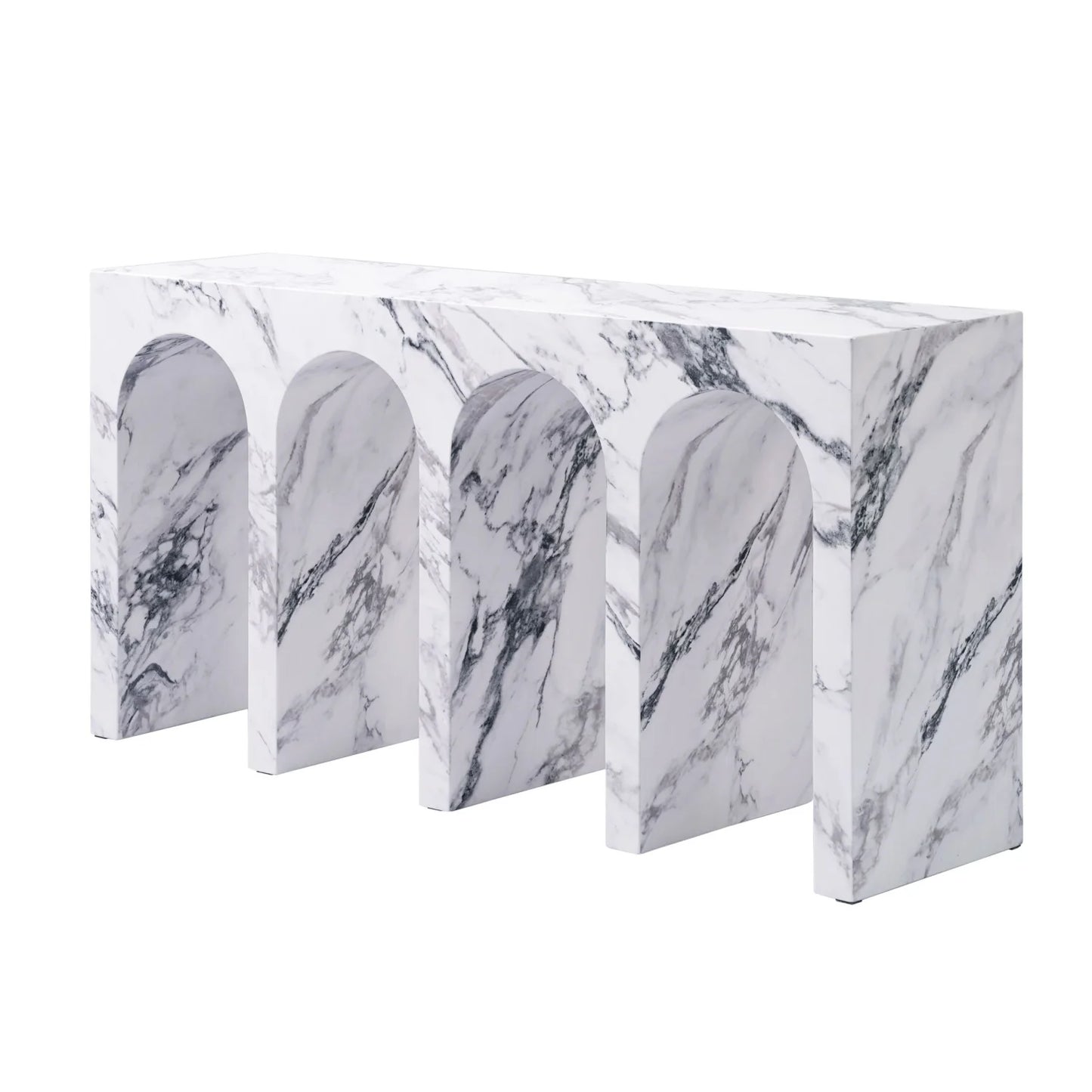 Luxury Marble Look Stone Console Table Modern Italian Style for Villa