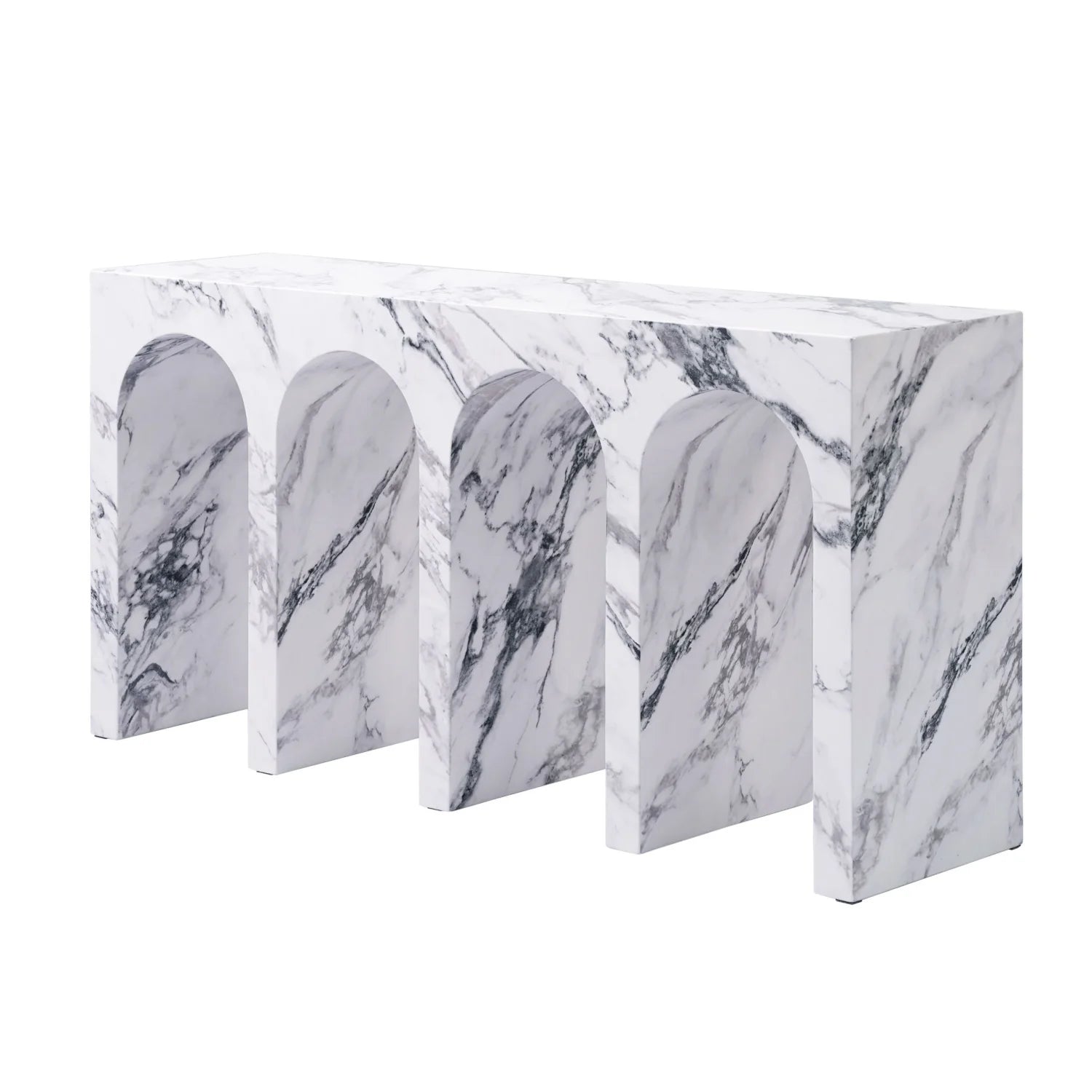 Luxury Marble Look Stone Console Table Modern Italian Style for Villa