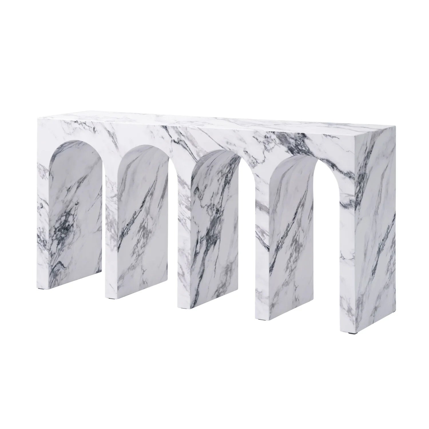Luxury Marble Look Stone Console Table Modern Italian Style for Villa