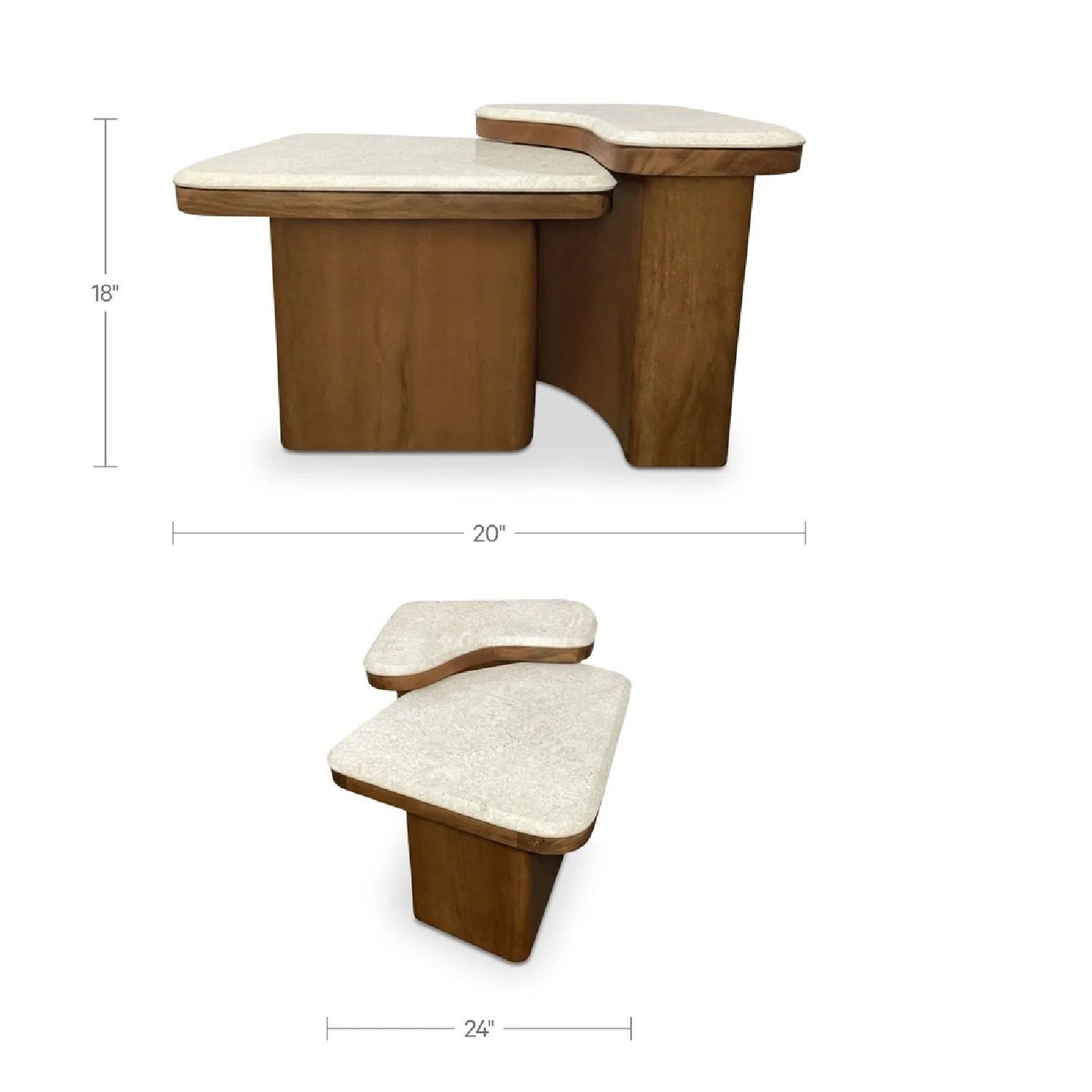 Luxury Marble Nesting Coffee Table Modern Italian Style for Villa