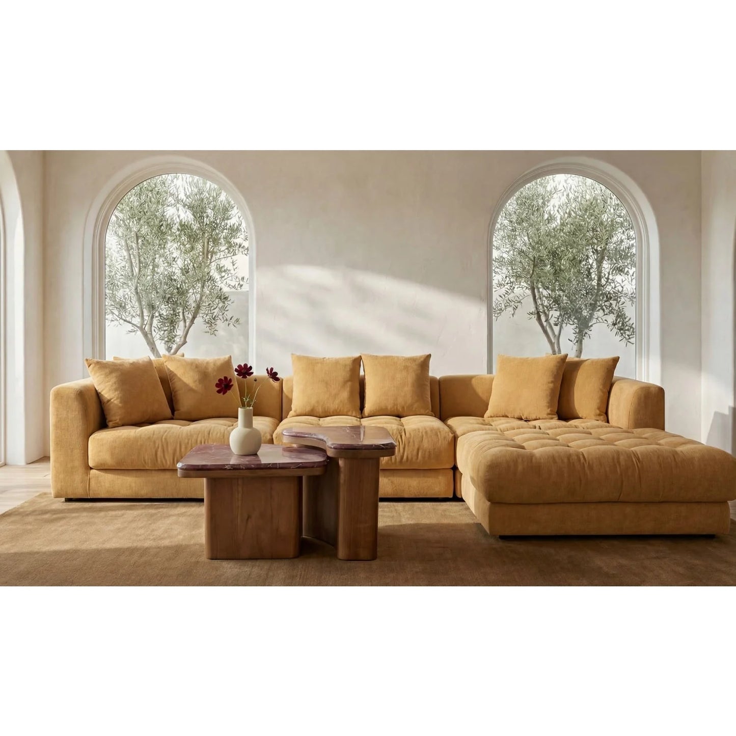 Luxury Marble Nesting Coffee Table Modern Italian Style for Villa