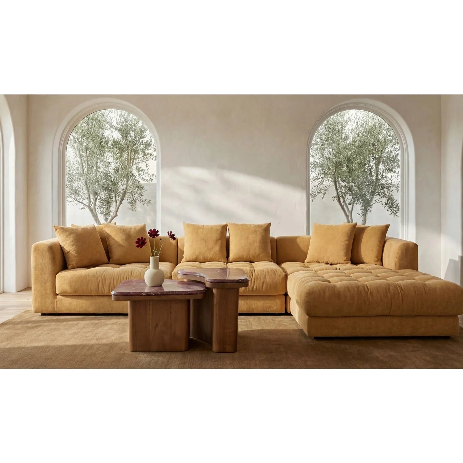 Luxury Marble Nesting Coffee Table Modern Italian Style for Villa