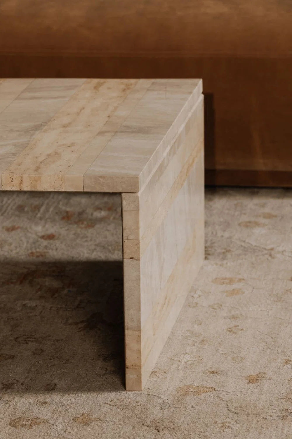 Luxury Marble Rectangular Coffee Table Modern Italian Style for Villa