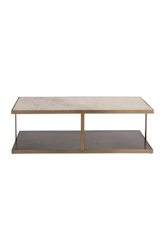 Luxury Marble Rectangular Coffee Table Modern Italian Style for Villa