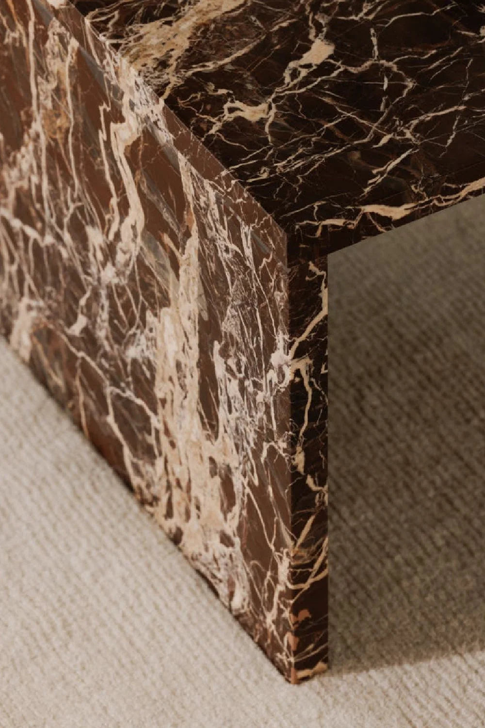 Luxury Marble Rectangular Coffee Table Modern Italian Style for Villa
