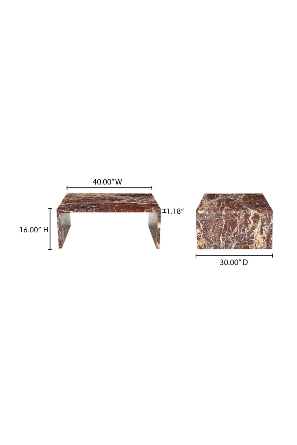 Luxury Marble Rectangular Coffee Table Modern Italian Style for Villa