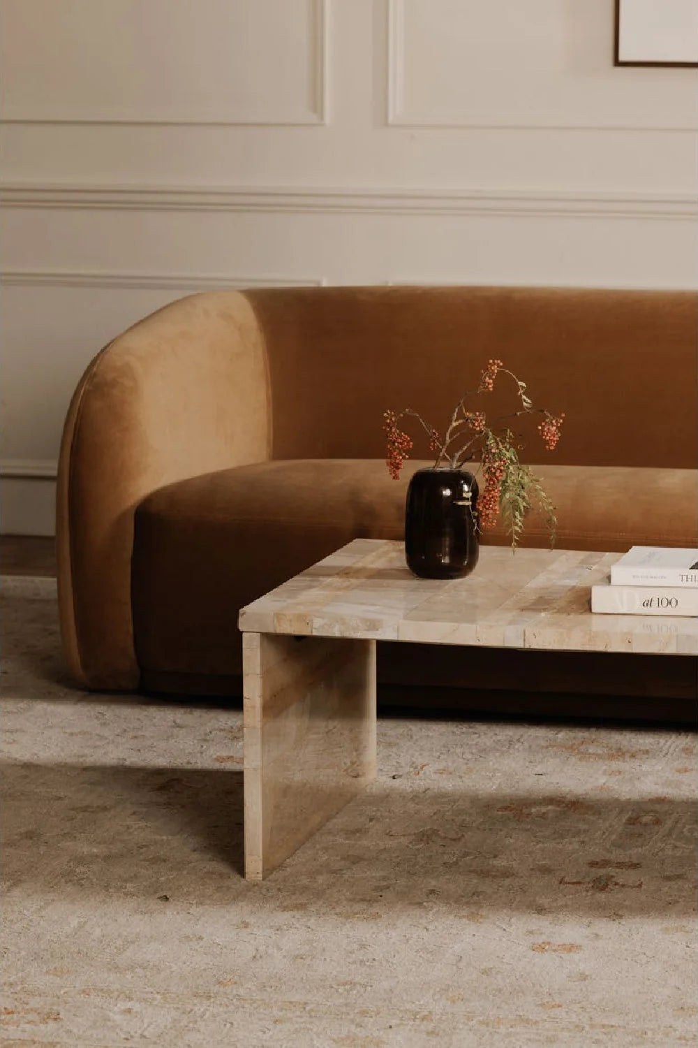 Luxury Marble Rectangular Coffee Table Modern Italian Style for Villa