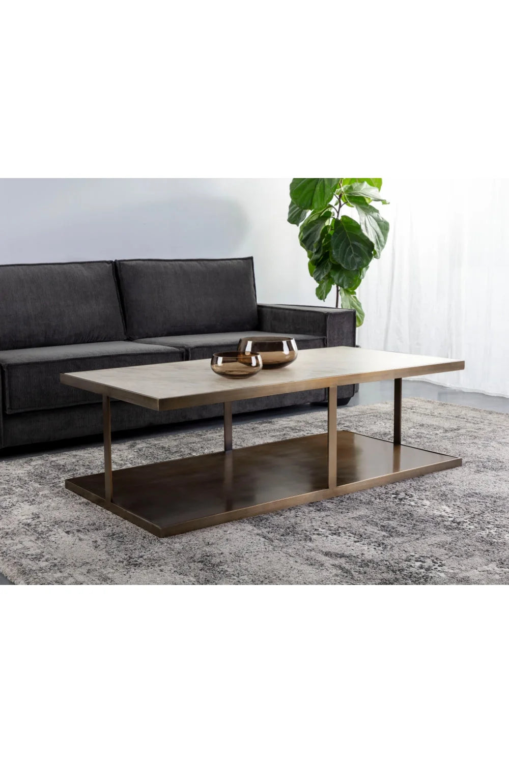 Luxury Marble Rectangular Coffee Table Modern Italian Style for Villa