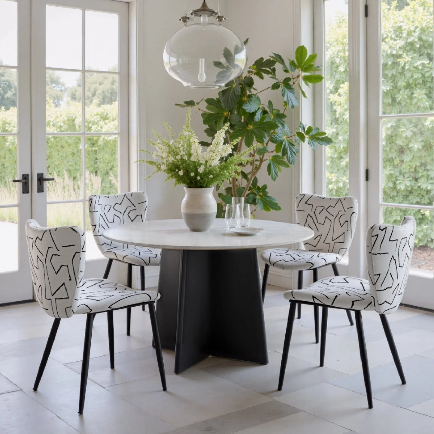 Luxury Marble Round Dining Table Modern Italian Style for Villa