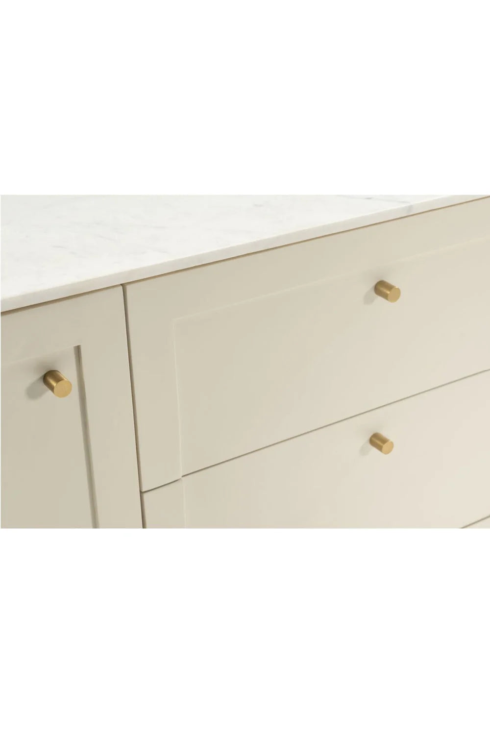 Luxury Marble Top Wooden 2-Door Sideboard European Style for Villa