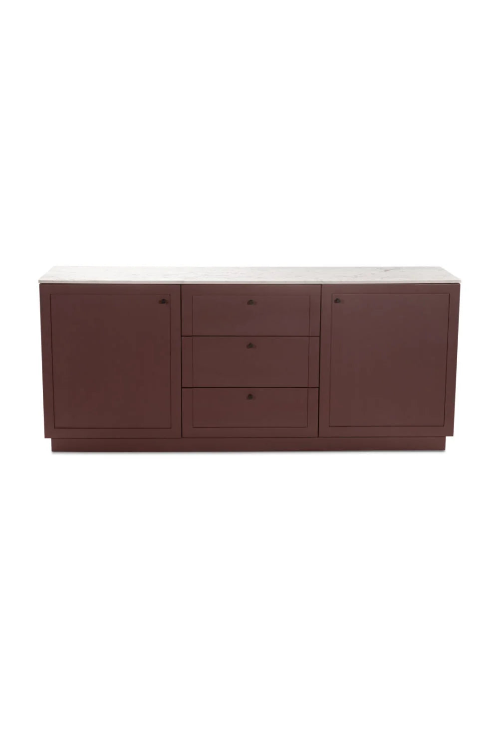 Luxury Marble Top Wooden 2-Door Sideboard European Style for Villa