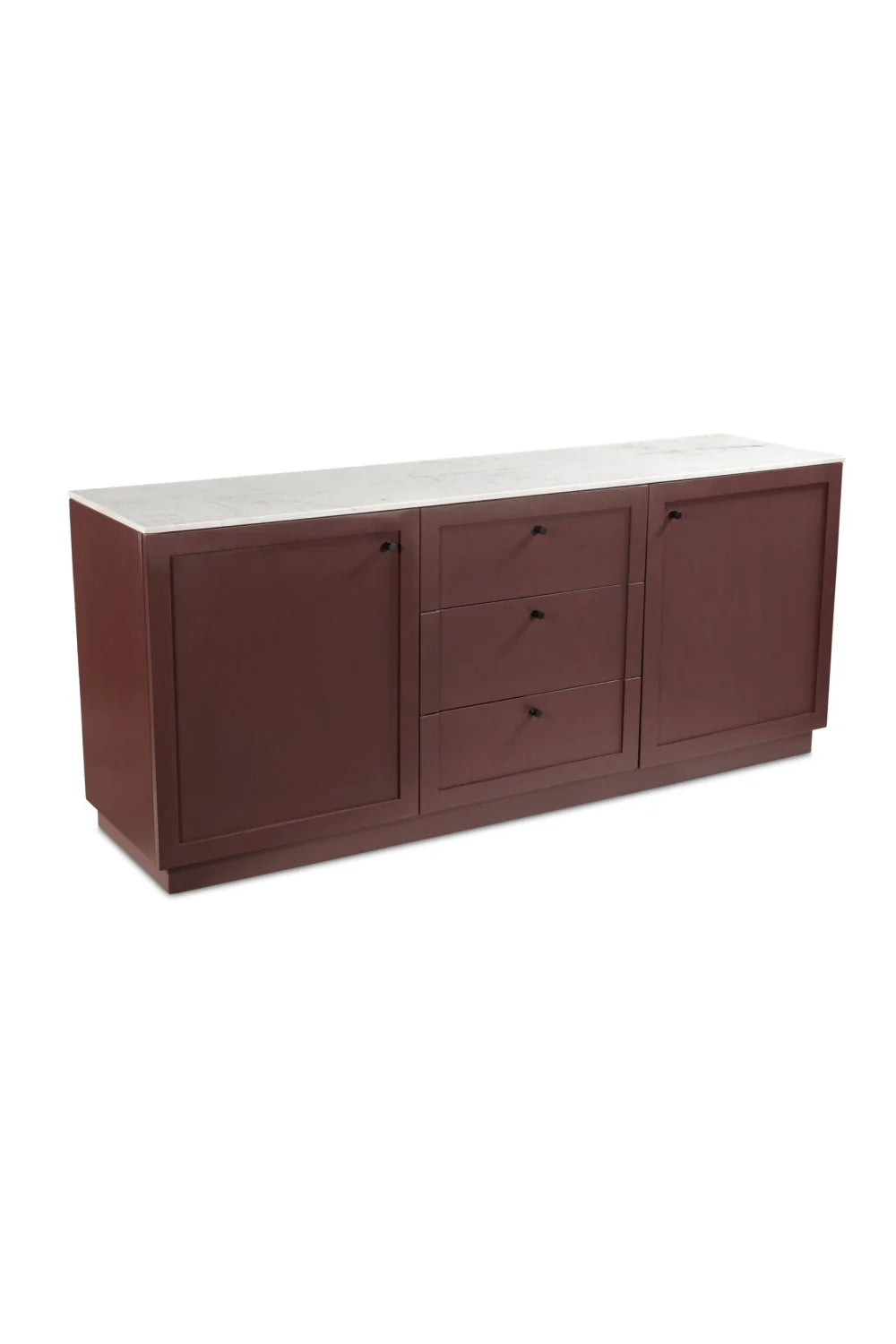 Luxury Marble Top Wooden 2-Door Sideboard European Style for Villa