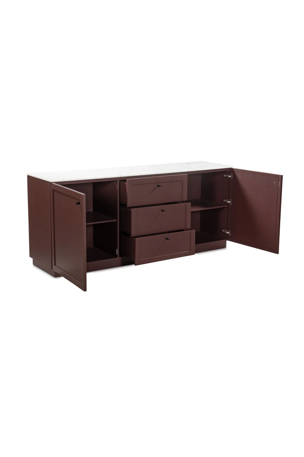 Luxury Marble Top Wooden 2-Door Sideboard European Style for Villa