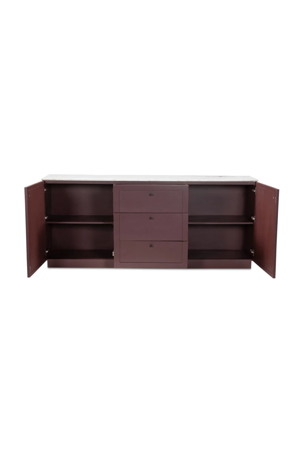 Luxury Marble Top Wooden 2-Door Sideboard European Style for Villa