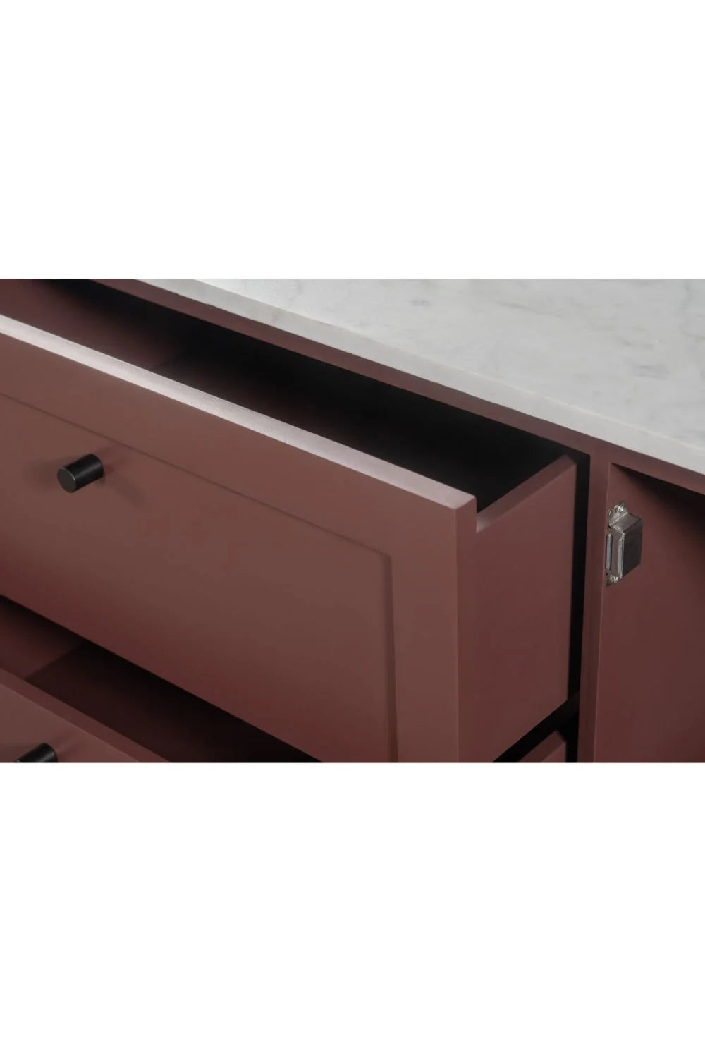 Luxury Marble Top Wooden 2-Door Sideboard European Style for Villa