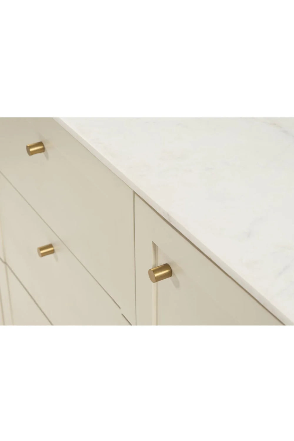 Luxury Marble Top Wooden 2-Door Sideboard European Style for Villa