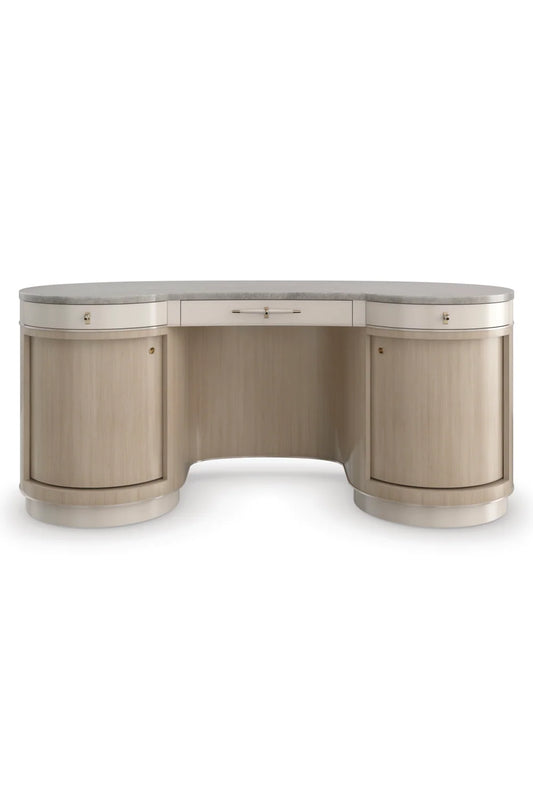 Luxury Marble Wooden Modern Desk European Style for Villa