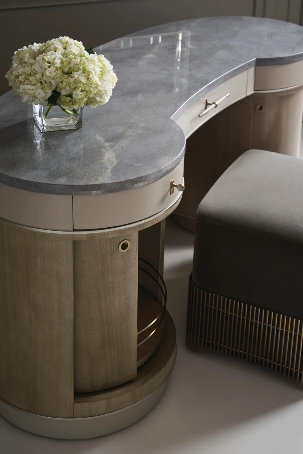Luxury Marble Wooden Modern Desk European Style for Villa