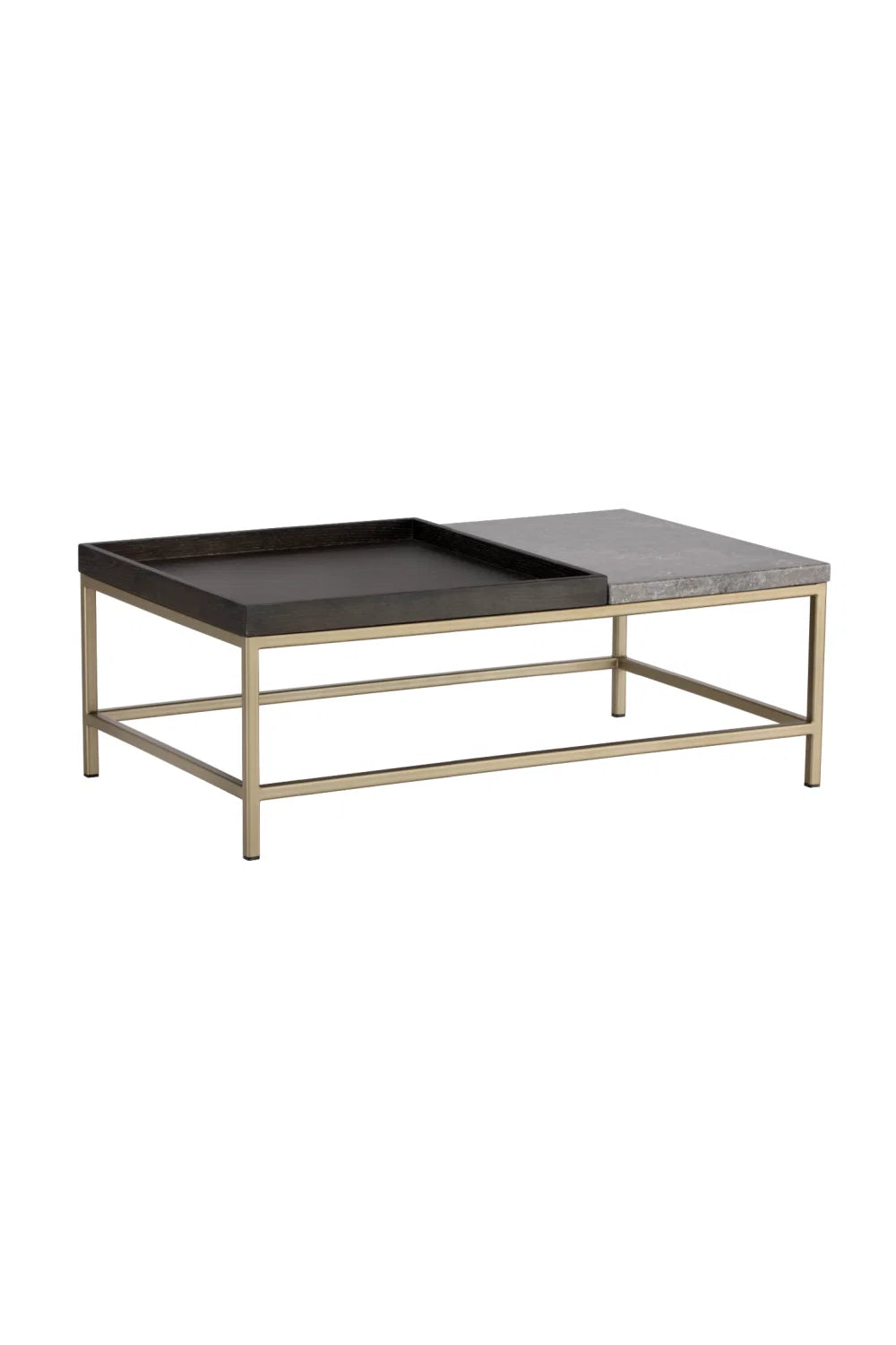 Luxury Marble Wooden Tray Coffee Table Modern Italian Style for Villa