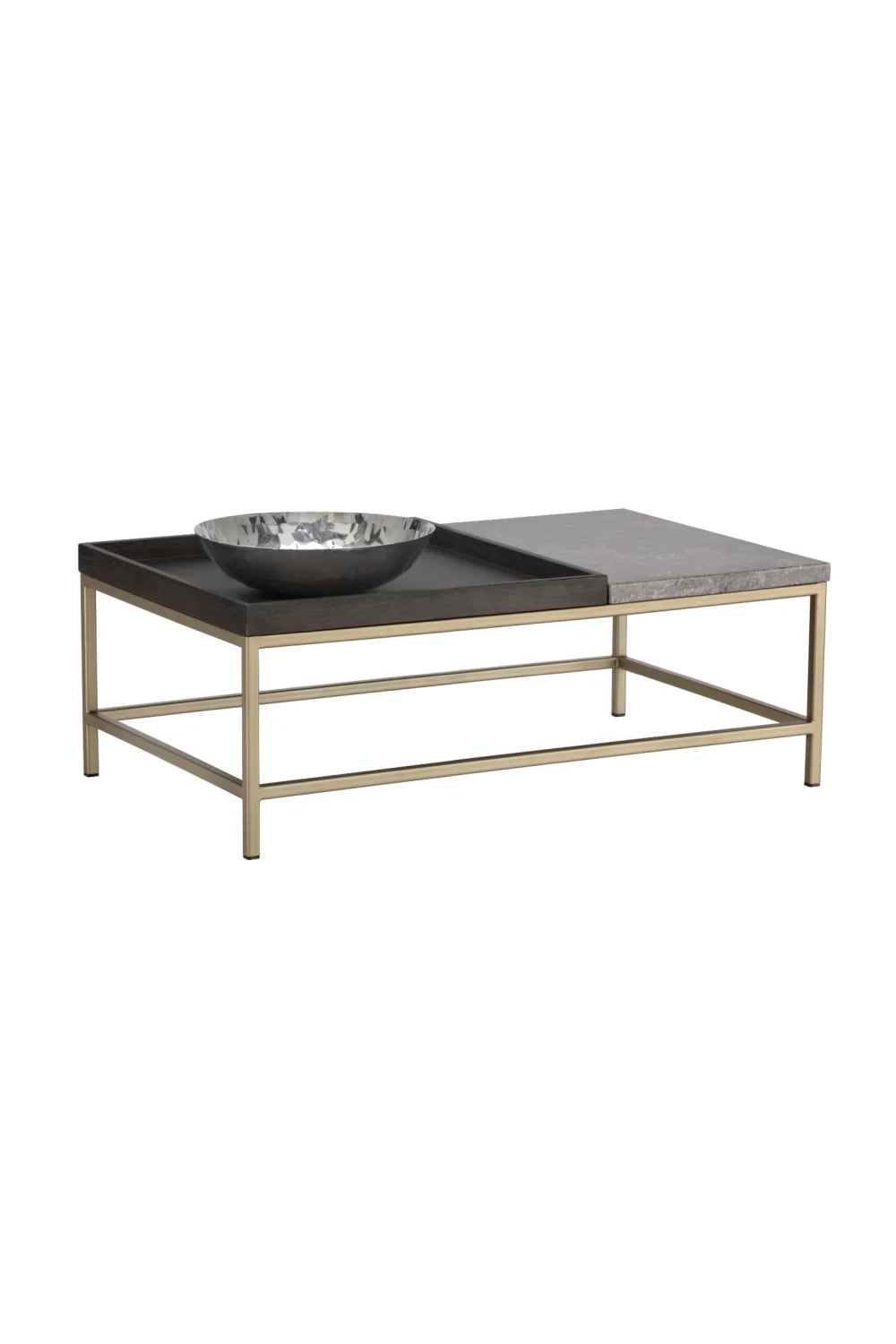 Luxury Marble Wooden Tray Coffee Table Modern Italian Style for Villa