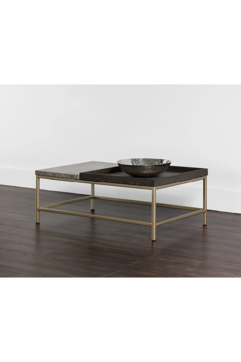 Luxury Marble Wooden Tray Coffee Table Modern Italian Style for Villa