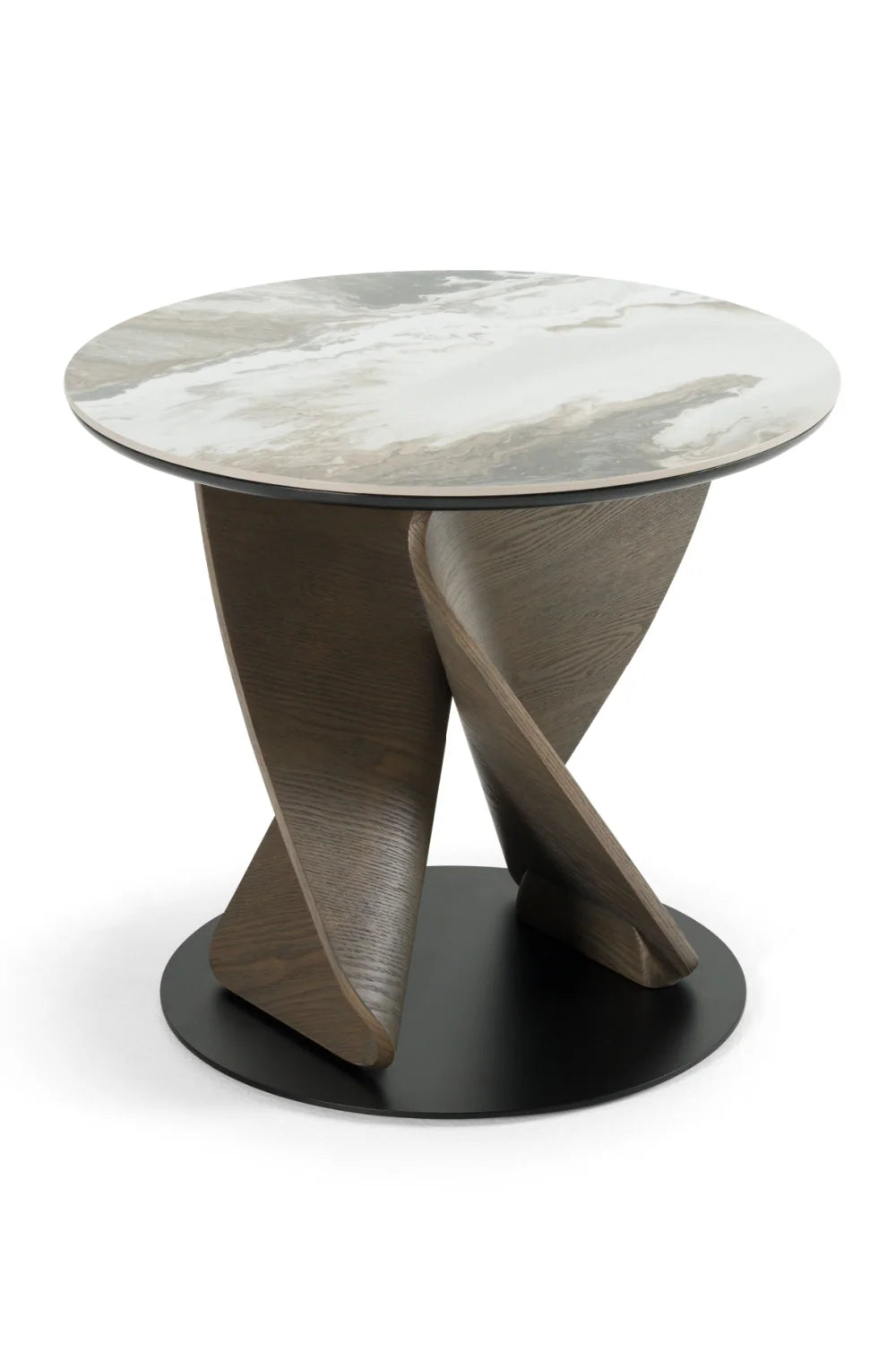 Luxury Marbled Ceramic Round Coffee Table Set Modern Italian Style for Villa
