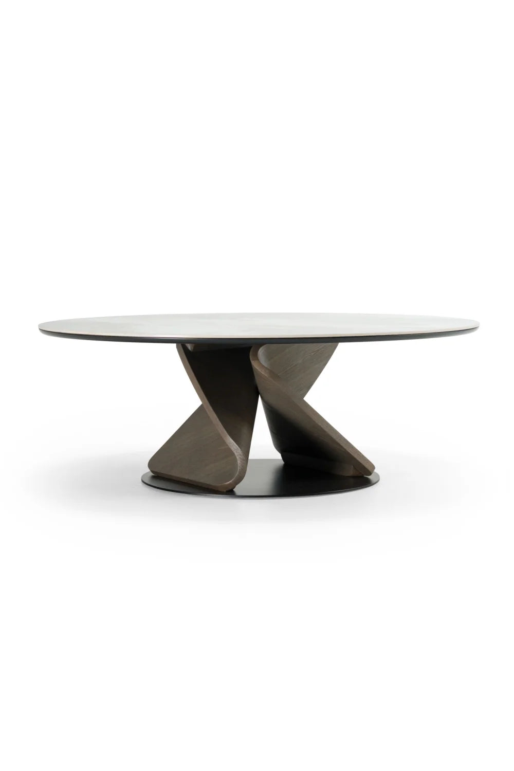 Luxury Marbled Ceramic Round Coffee Table Set Modern Italian Style for Villa
