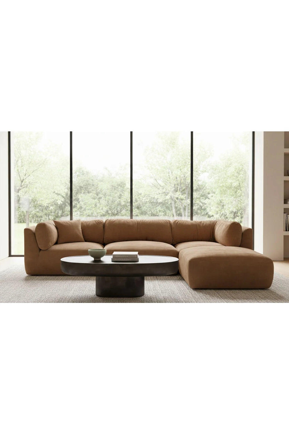 Luxury Matina Chenille Corner Sofa Modern Italian Style for Villa