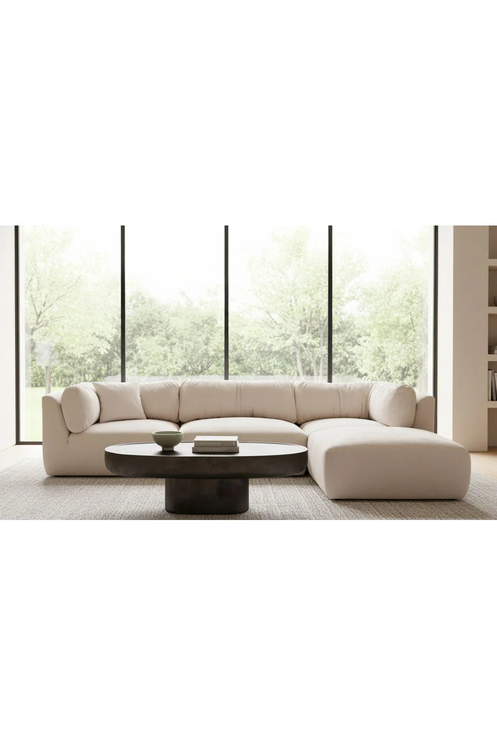 Luxury Matina Chenille Corner Sofa Modern Italian Style for Villa