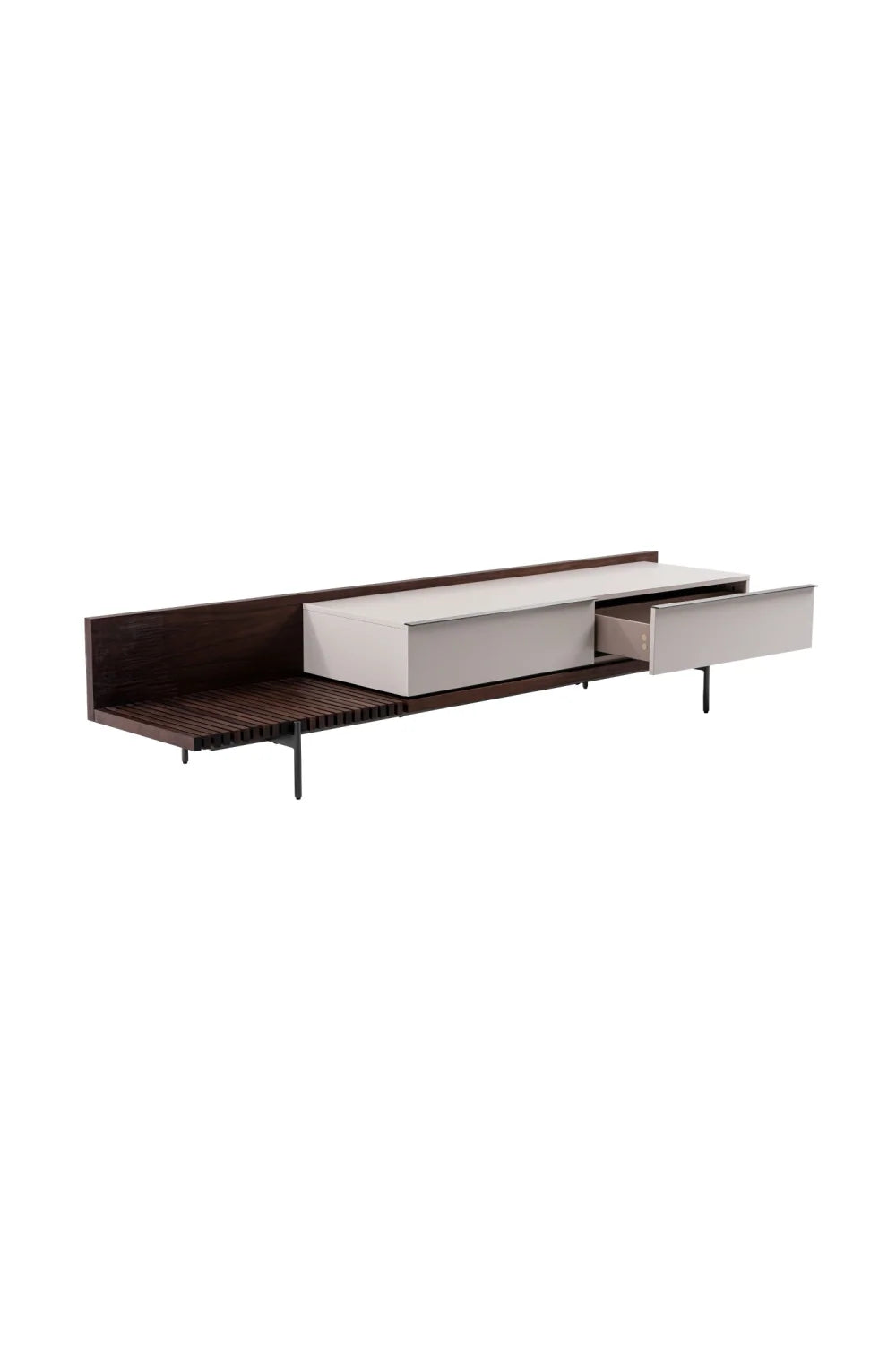 Luxury Matte Beige TV Cabinet Modern Italian Style for Villa