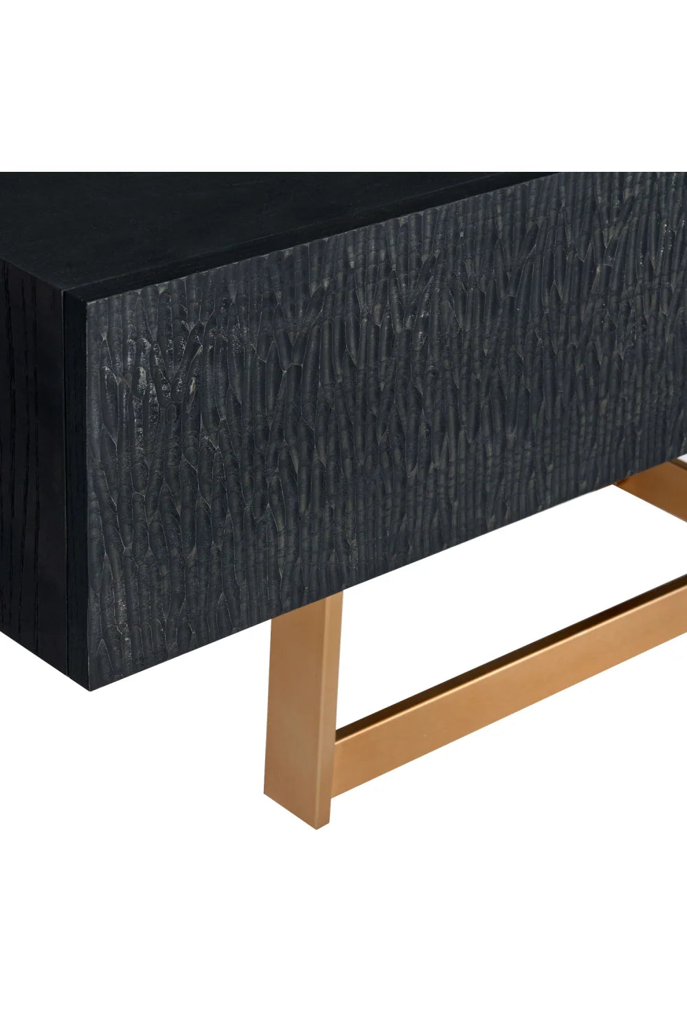 Luxury Matte Black Ash TV Stand Modern Italian Style for Villa