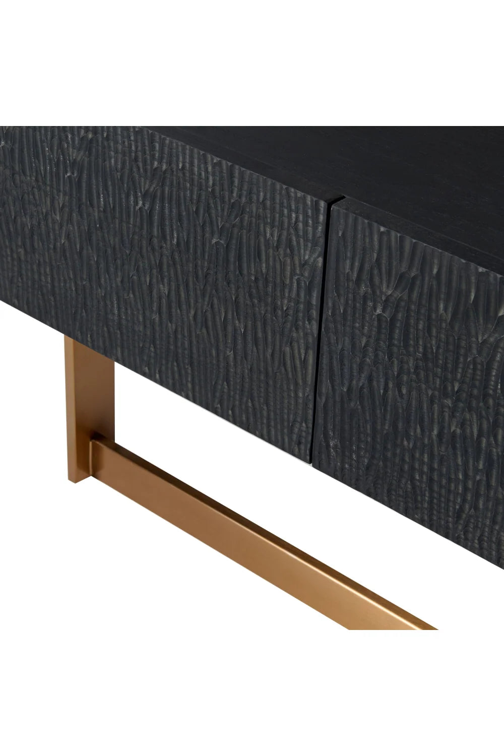 Luxury Matte Black Ash TV Stand Modern Italian Style for Villa