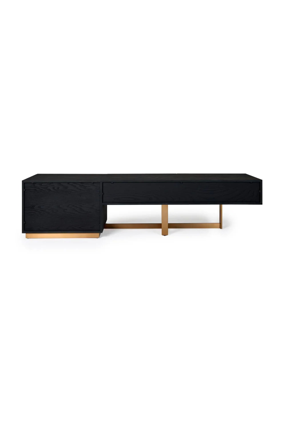Luxury Matte Black Ash TV Stand Modern Italian Style for Villa