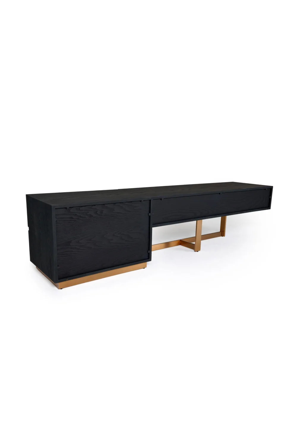 Luxury Matte Black Ash TV Stand Modern Italian Style for Villa
