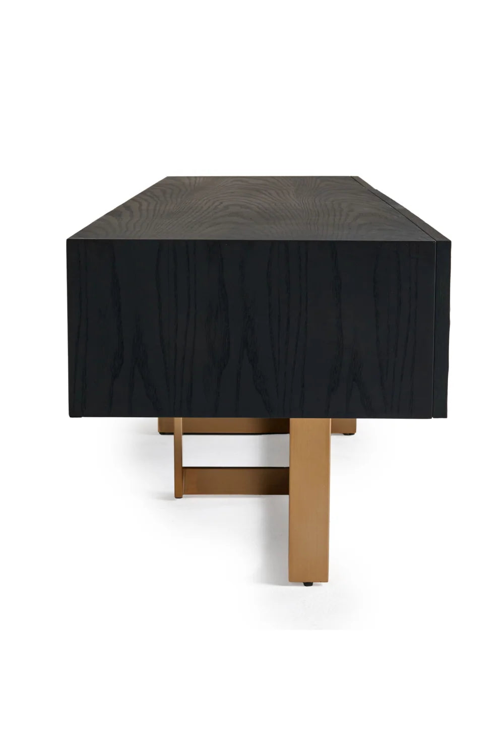 Luxury Matte Black Ash TV Stand Modern Italian Style for Villa