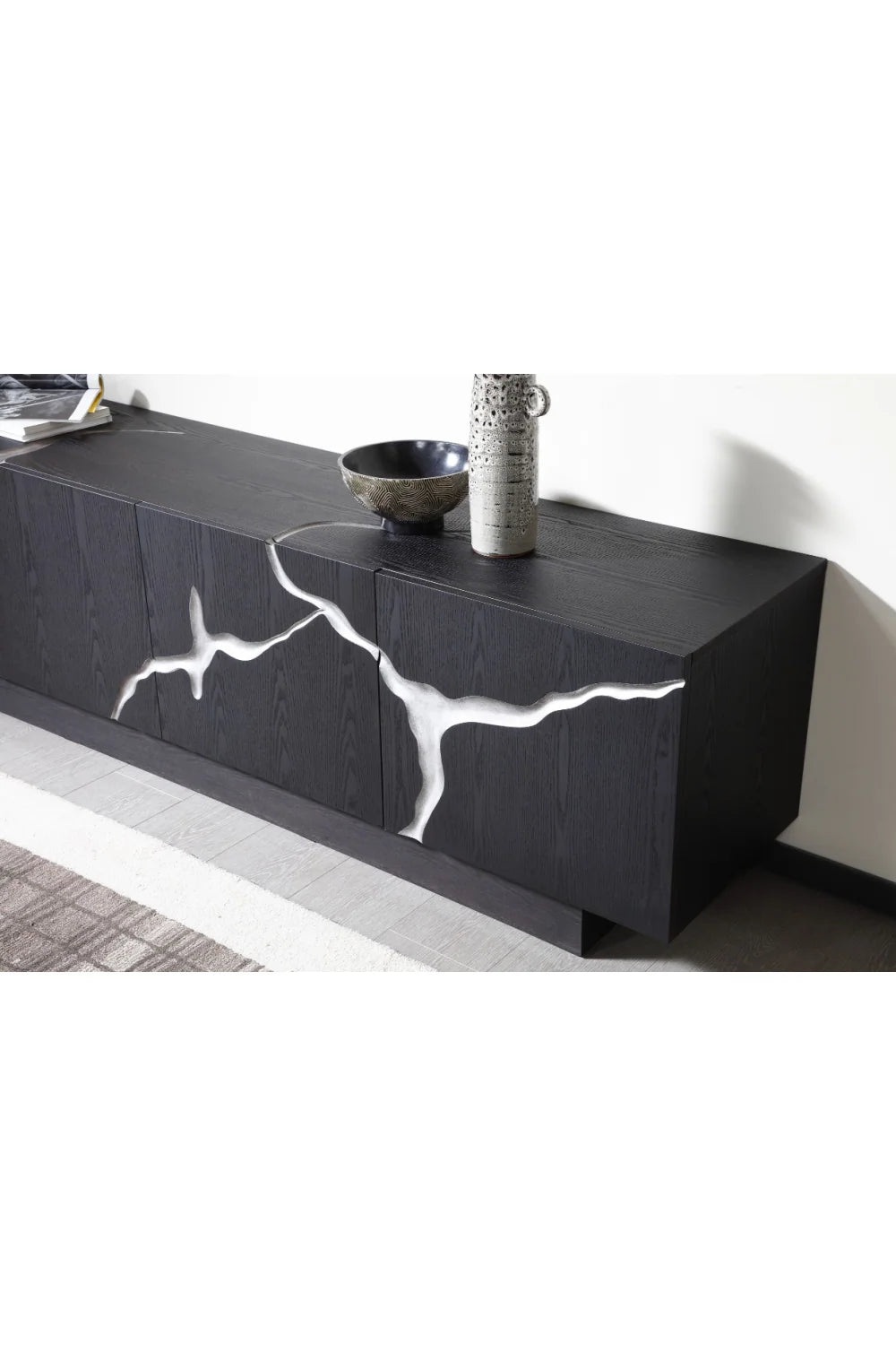 Luxury Matte Brown TV Stand Modern Italian Style for Villa