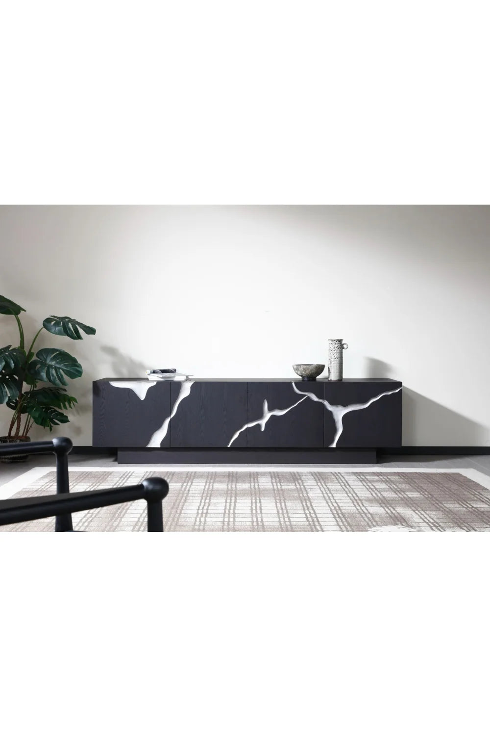 Luxury Matte Brown TV Stand Modern Italian Style for Villa