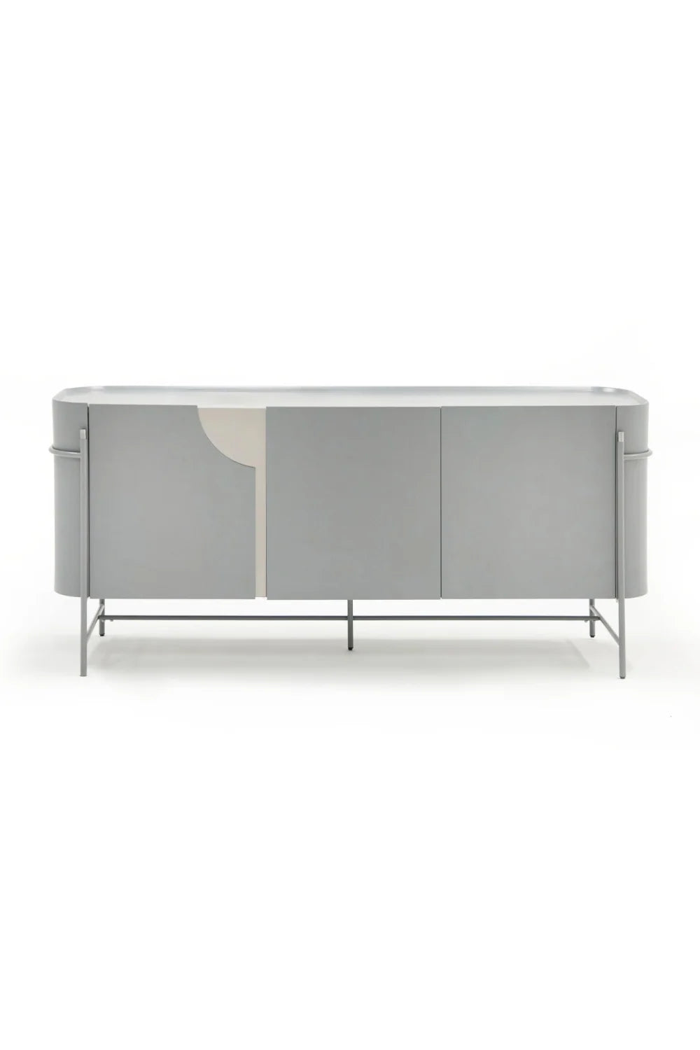 Luxury Matte Gray 3-Door Sideboard European Style for Villa