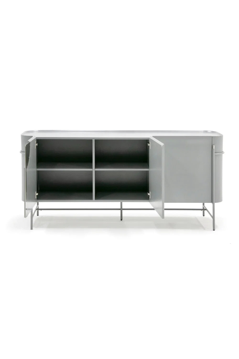 Luxury Matte Gray 3-Door Sideboard European Style for Villa