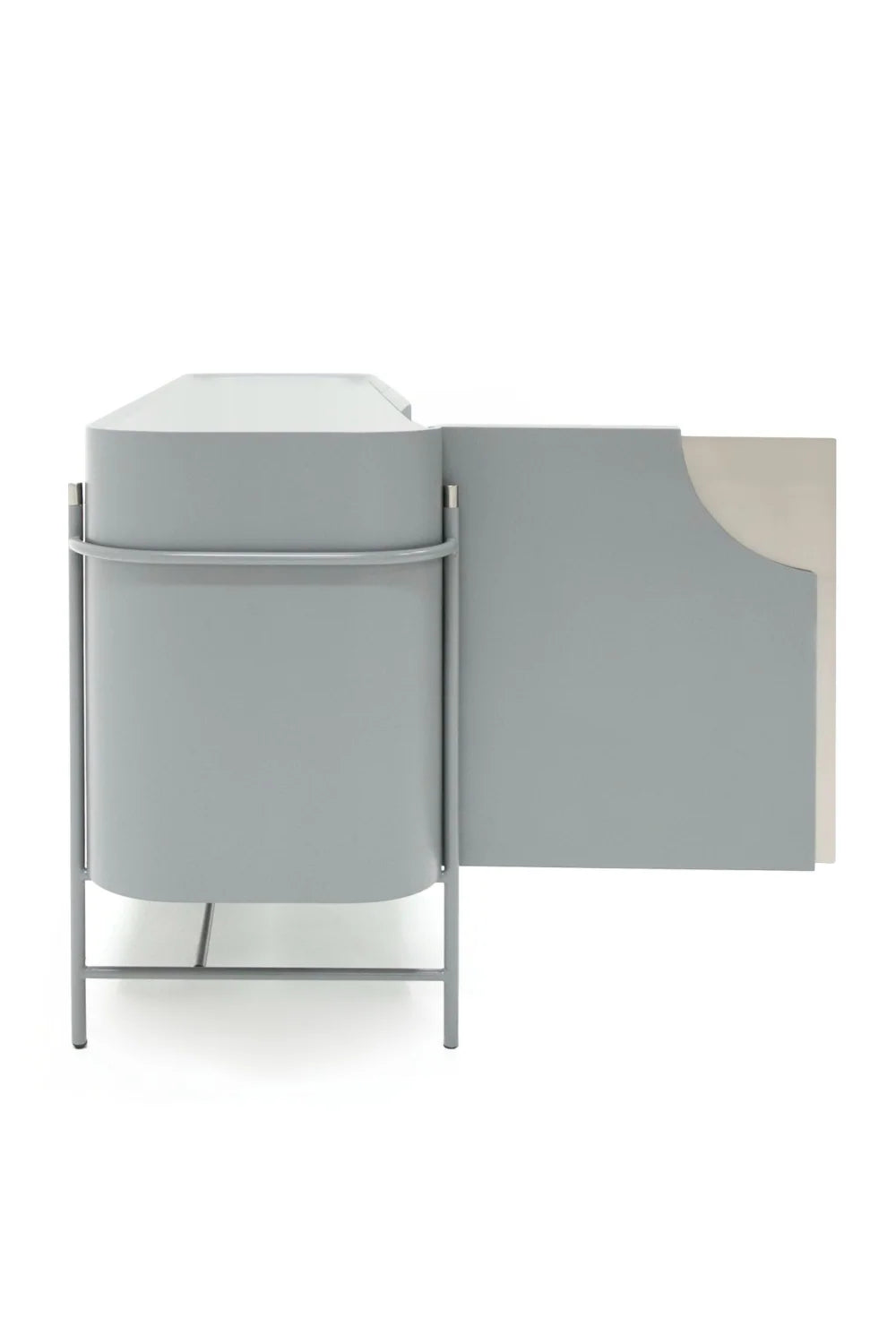 Luxury Matte Gray 3-Door Sideboard European Style for Villa