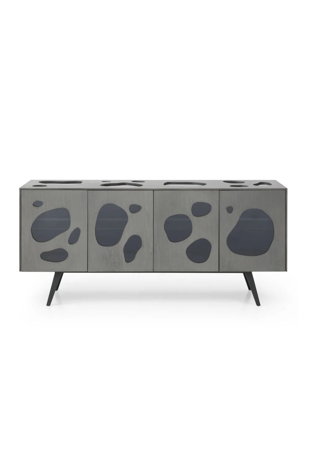 Luxury Matte Gray 4-Door Sideboard European Style for Villa