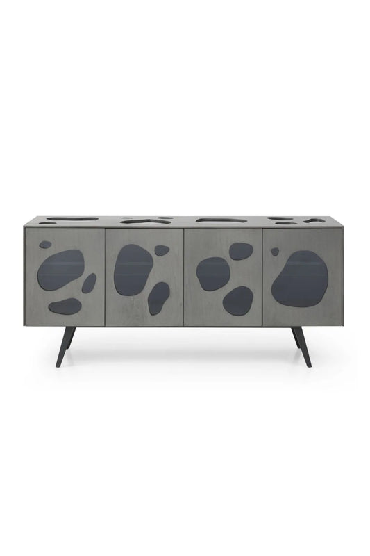 Luxury Matte Gray 4-Door Sideboard European Style for Villa