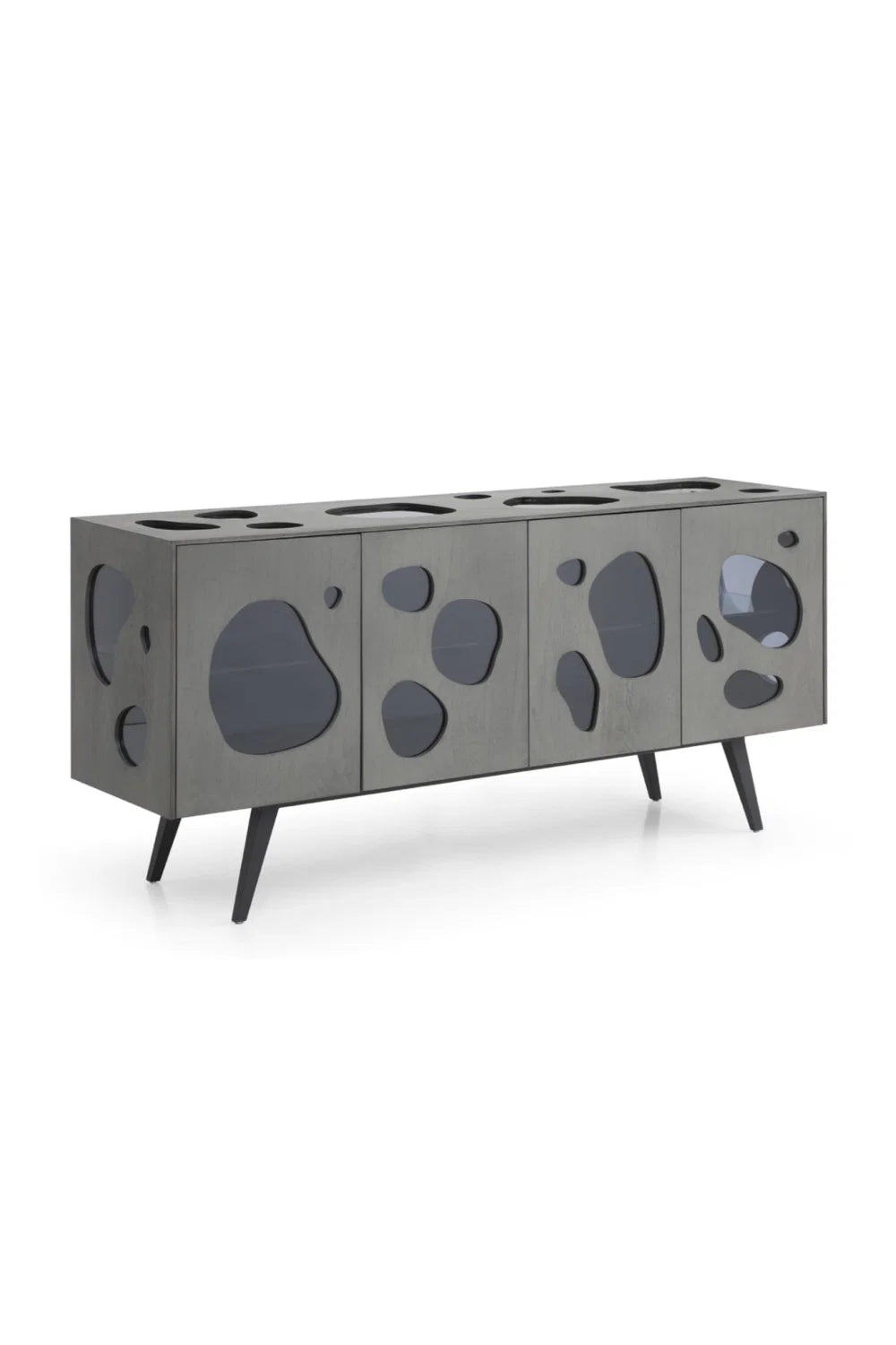 Luxury Matte Gray 4-Door Sideboard European Style for Villa