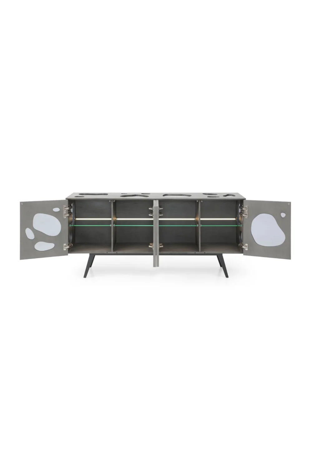 Luxury Matte Gray 4-Door Sideboard European Style for Villa