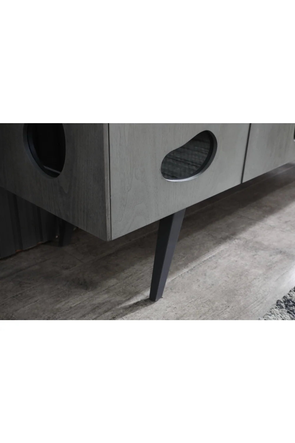 Luxury Matte Gray 4-Door Sideboard European Style for Villa