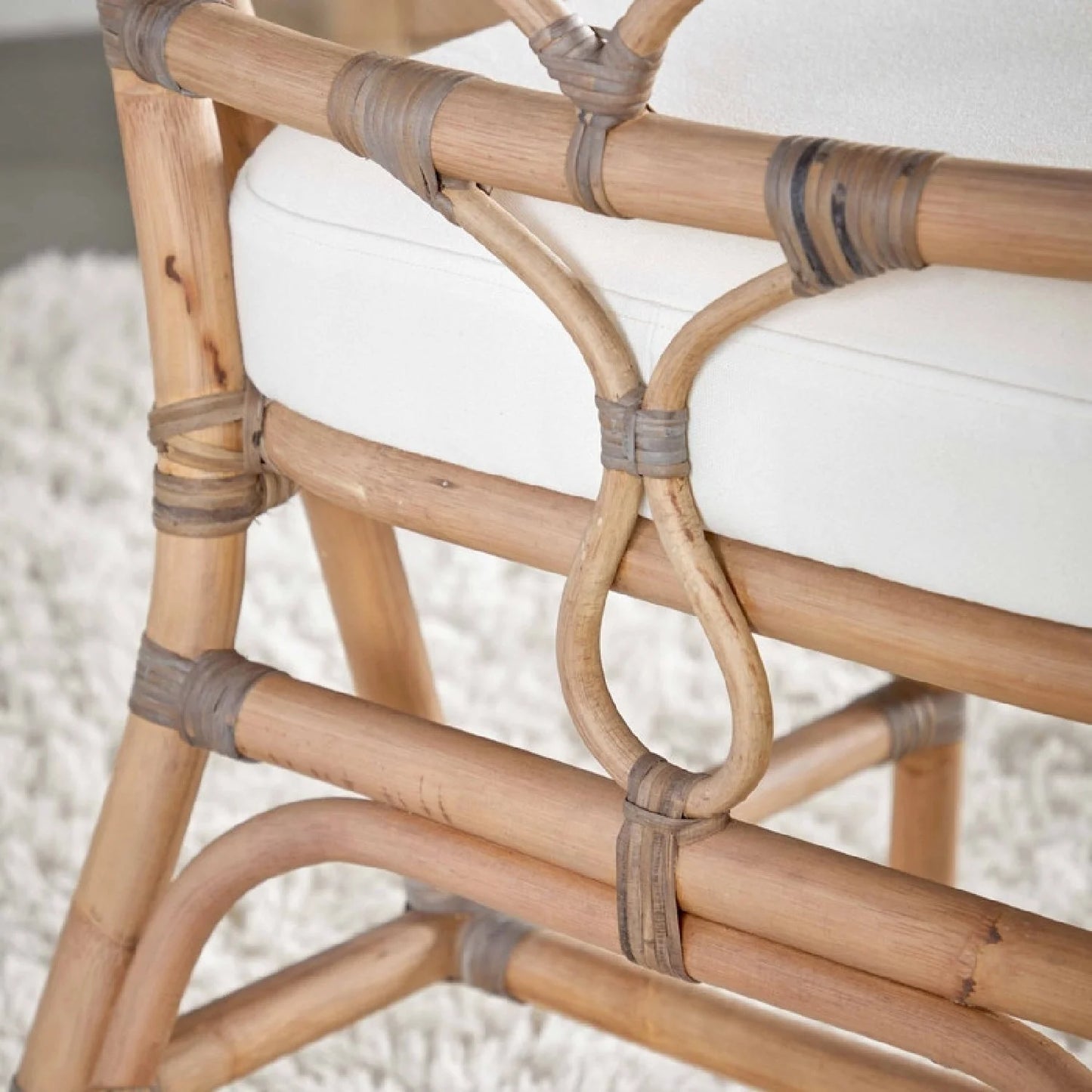 Luxury Matte Gray Rattan Dining Chairs European Style for Villa