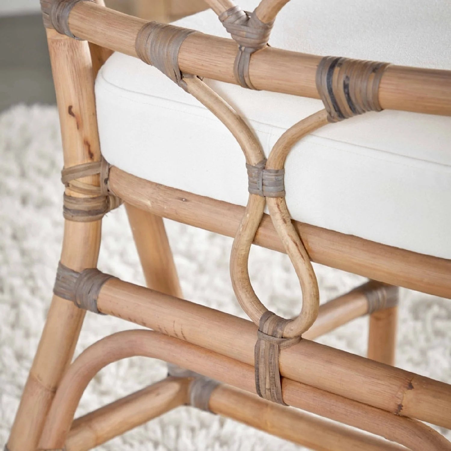 Luxury Matte Gray Rattan Dining Chairs European Style for Villa