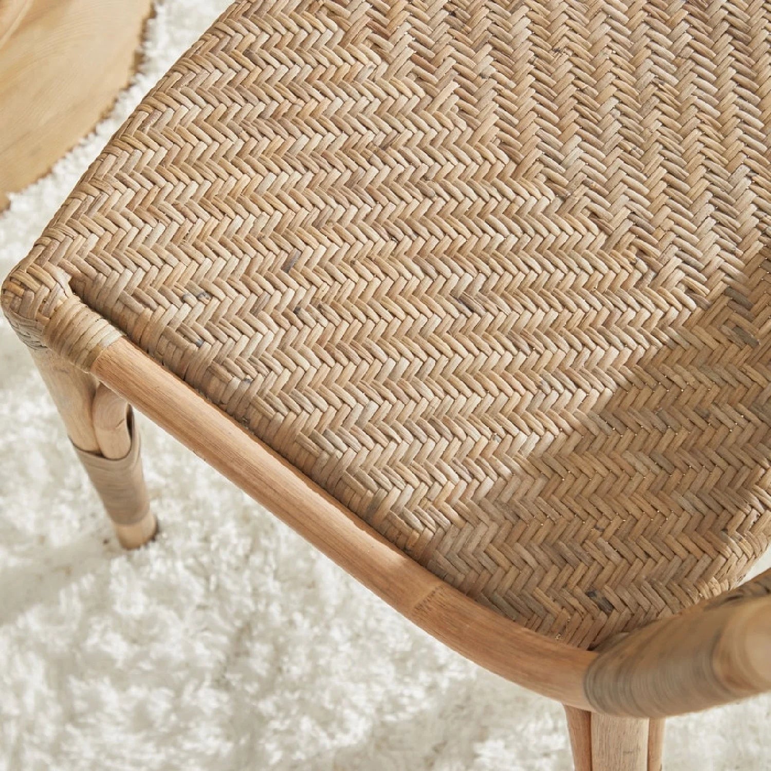 Luxury Matte Gray Rattan Dining Chairs European Style for Villa